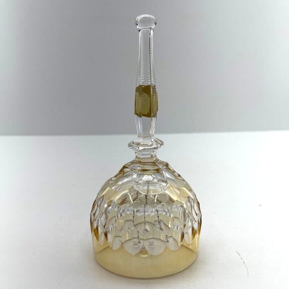 House Of Global Art Hand Cut Lead Crystal Clear / Gold Bell West Germany - Picture 3 of 10